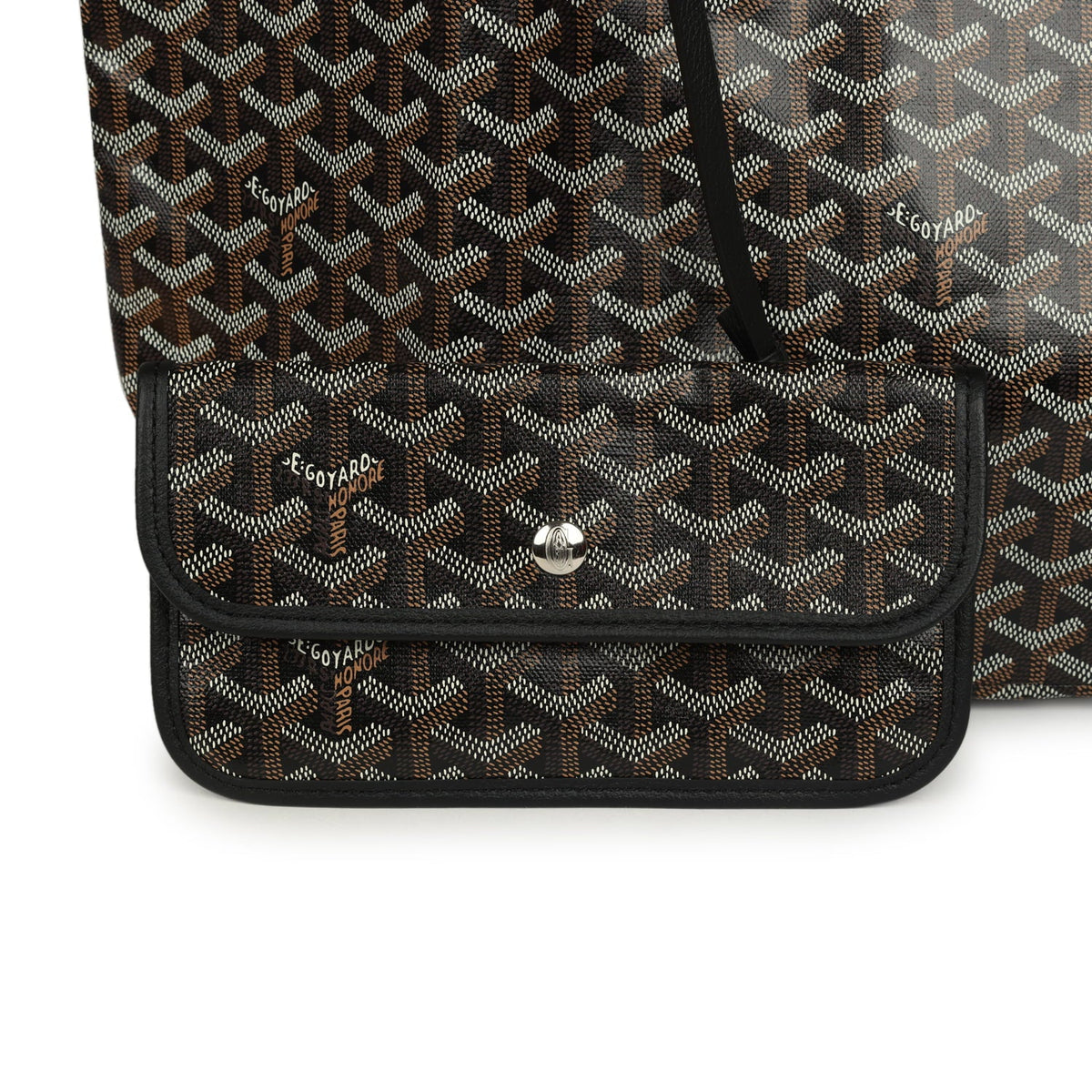 Goyard Goyardine Black Saint Louis PM Tote Bag Palladium Hardware