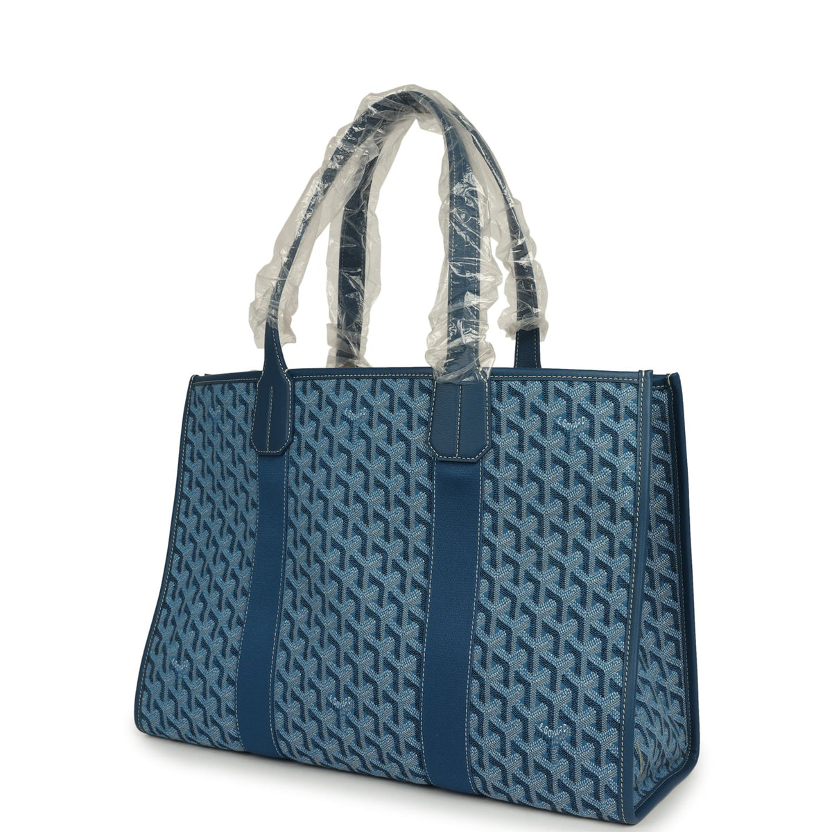 Goyard Goyardine Jacquard Ocean Blue Villette MM Bag