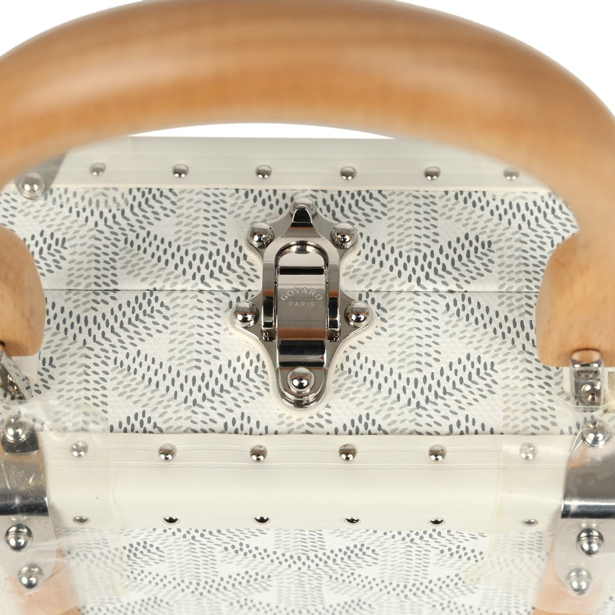 Goyard Goyardine Saigon Mini Trunk White Cervon Calfskin Palladium Hardware