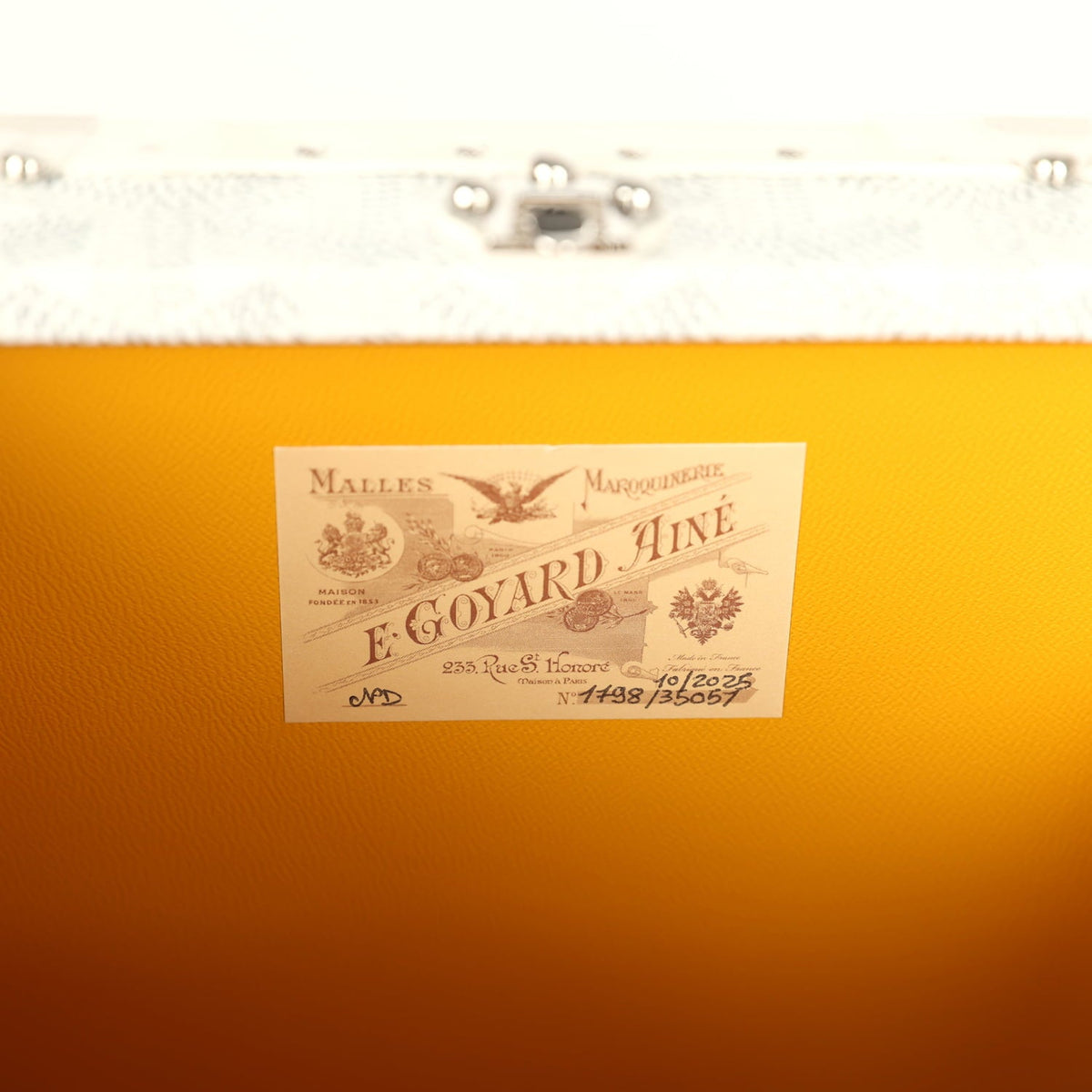 Goyard Goyardine Saigon Mini Trunk White Cervon Calfskin Palladium Hardware