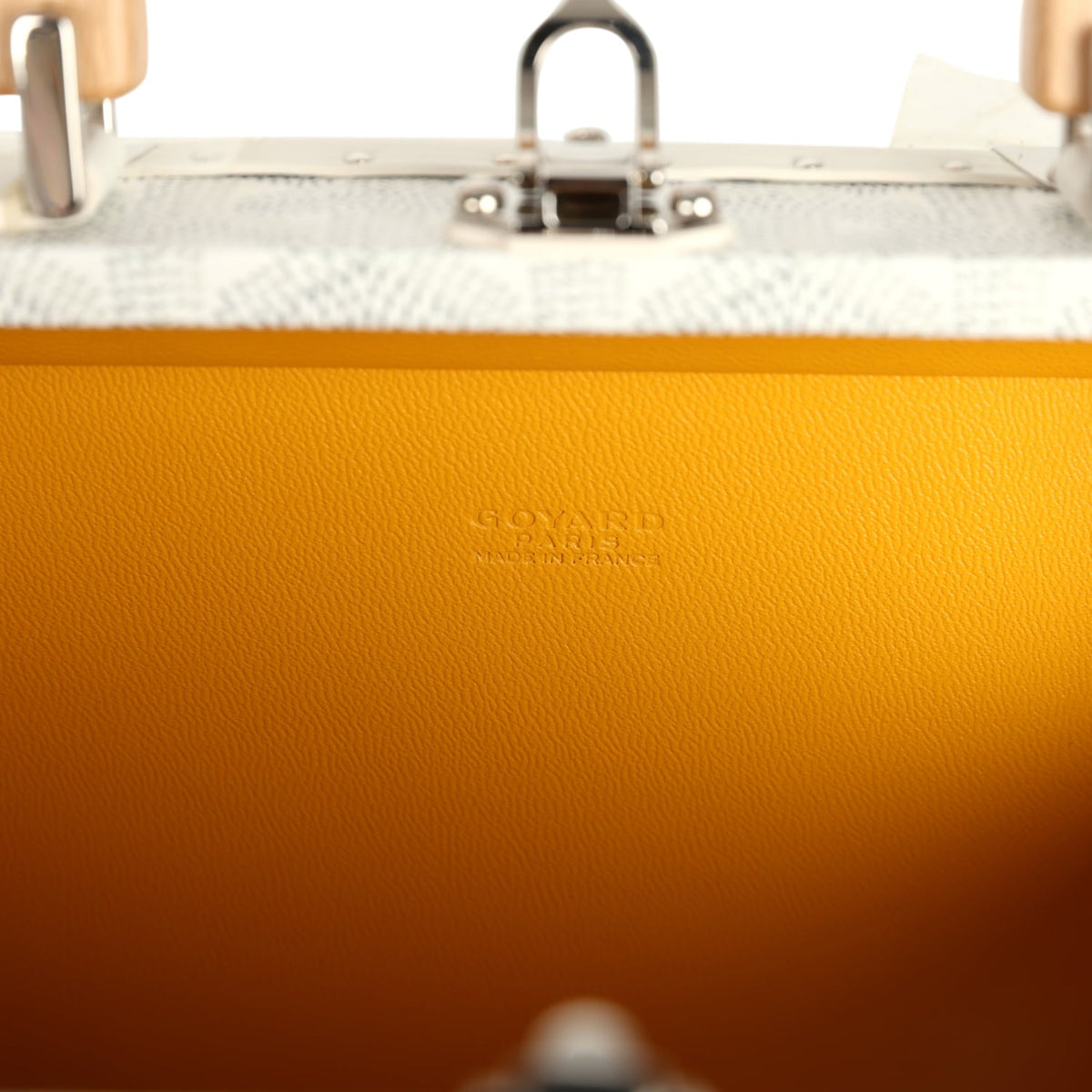 Goyard Goyardine Saigon Mini Trunk White Cervon Calfskin Palladium Hardware