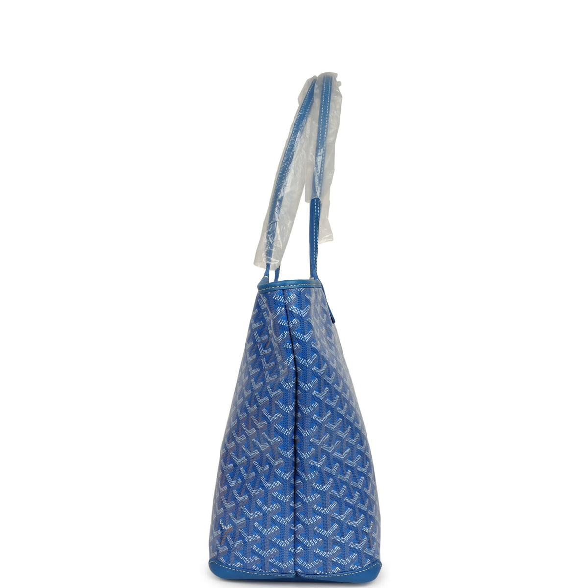 Goyard Goyardine Canvas Sky Blue Artois MM Tote Palladium Hardware