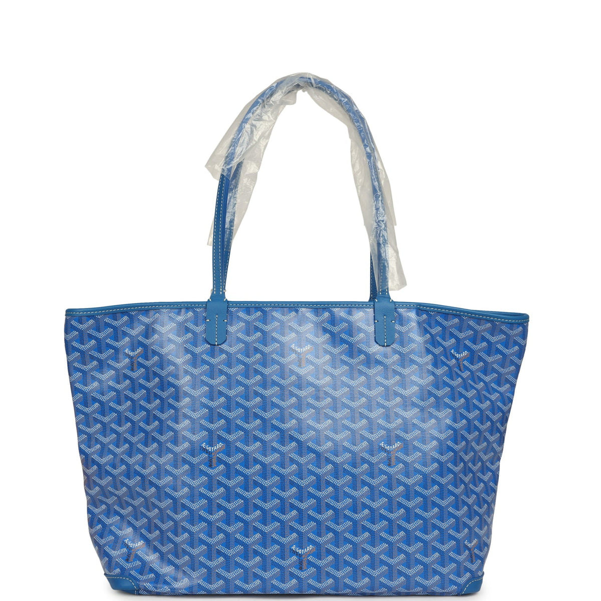 Goyard Goyardine Canvas Sky Blue Artois MM Tote Palladium Hardware