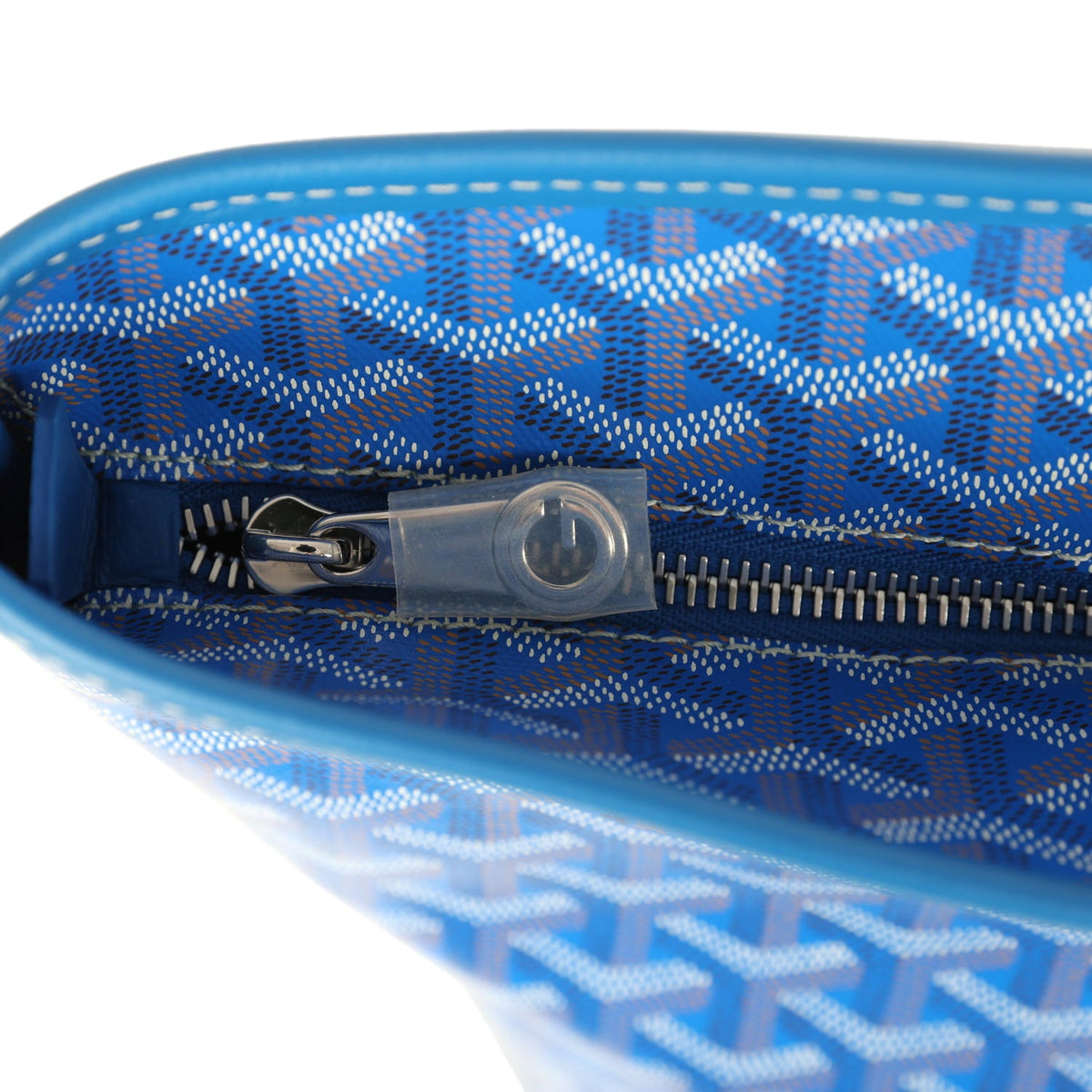 Goyard Goyardine Canvas Sky Blue Artois MM Tote Palladium Hardware