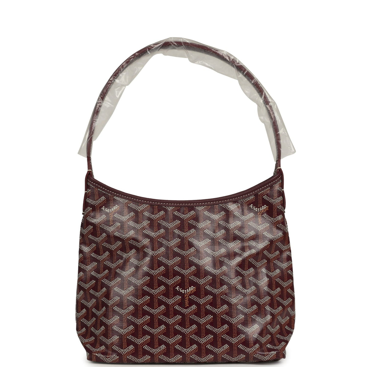 Goyard Goyardine Burgundy Boheme Mini Hobo Bag Palladium Hardware