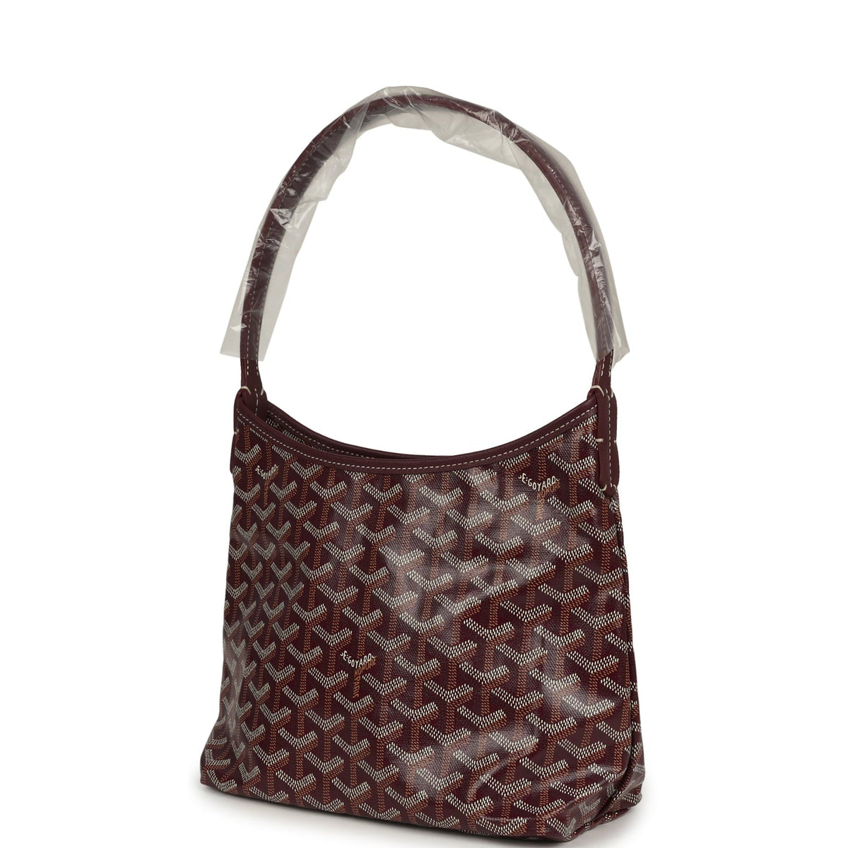 Goyard Goyardine Burgundy Boheme Mini Hobo Bag Palladium Hardware