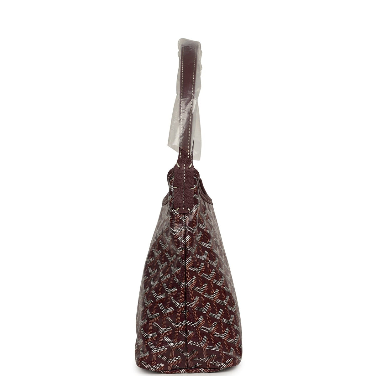 Goyard Goyardine Burgundy Boheme Mini Hobo Bag Palladium Hardware