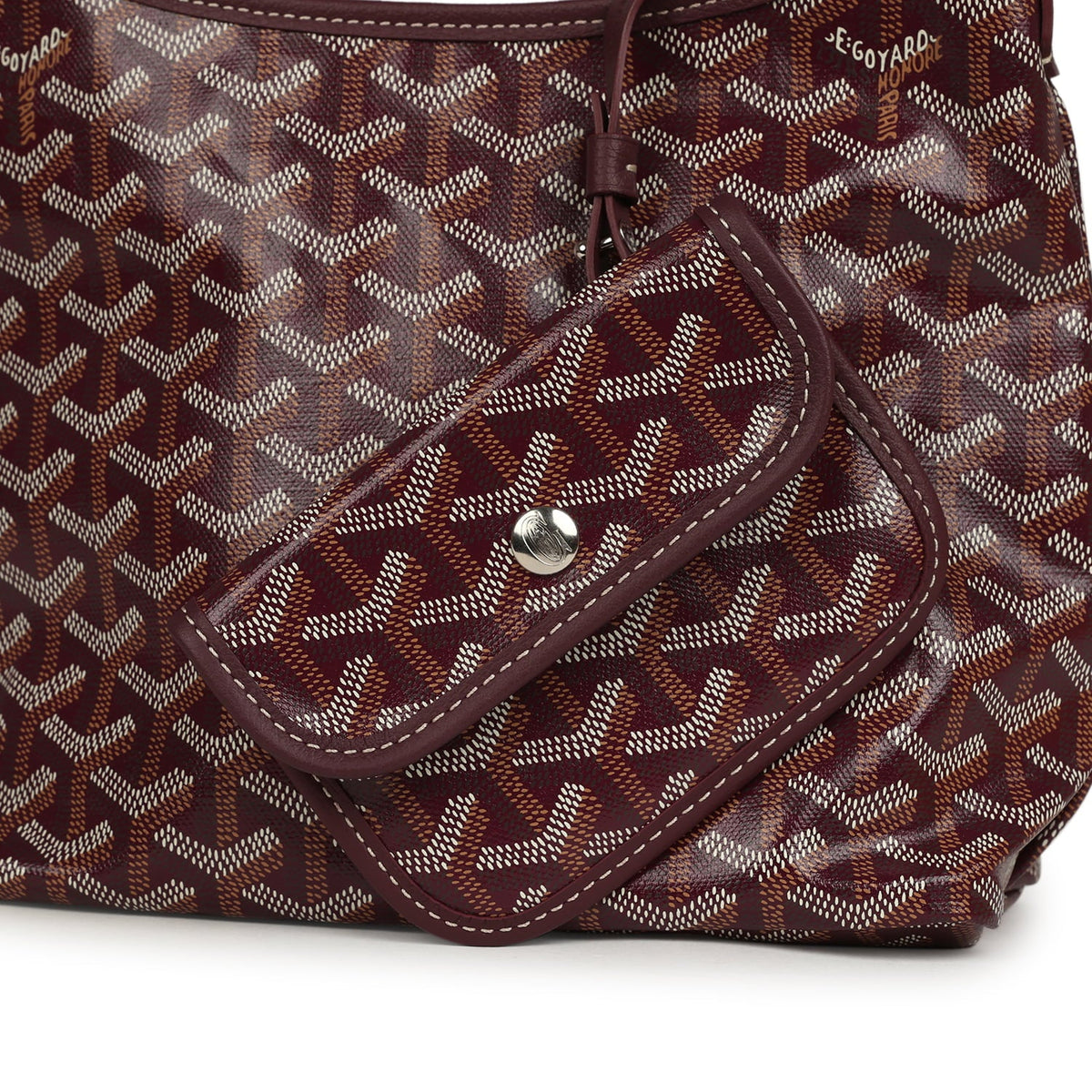 Goyard Goyardine Burgundy Boheme Mini Hobo Bag Palladium Hardware