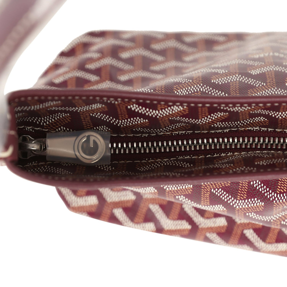 Goyard Goyardine Burgundy Boheme Mini Hobo Bag Palladium Hardware