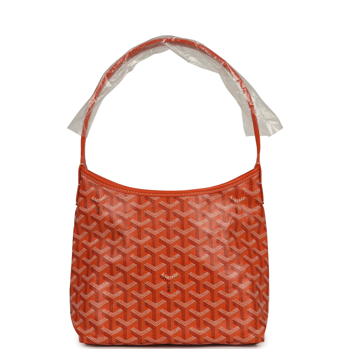 Goyard Goyardine Orange Boheme Mini Hobo Bag Palladium Hardware