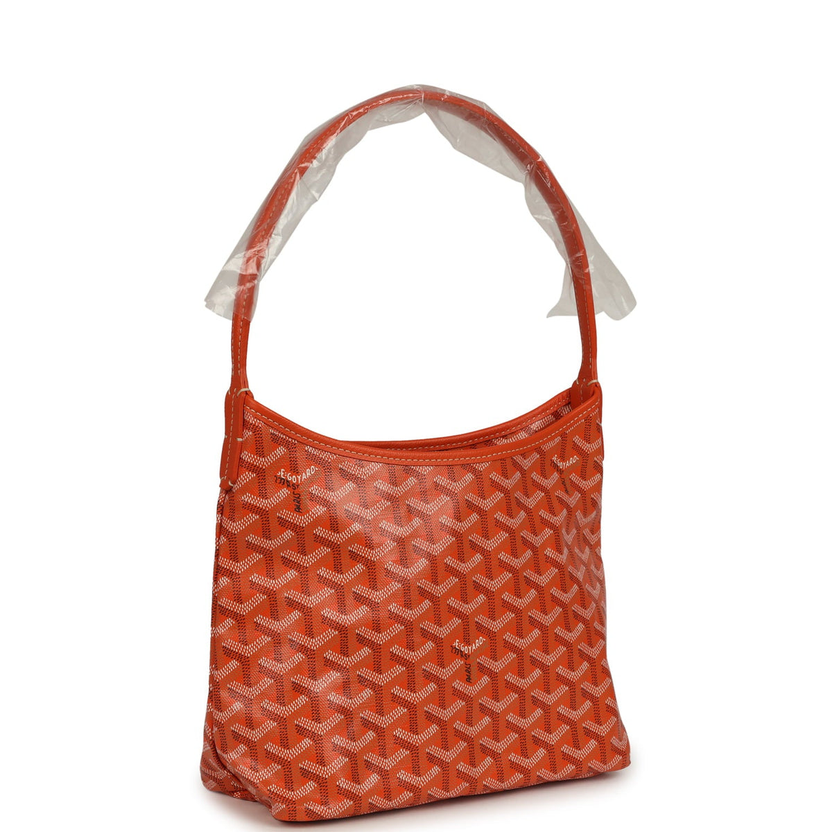 Goyard Goyardine Orange Boheme Mini Hobo Bag Palladium Hardware