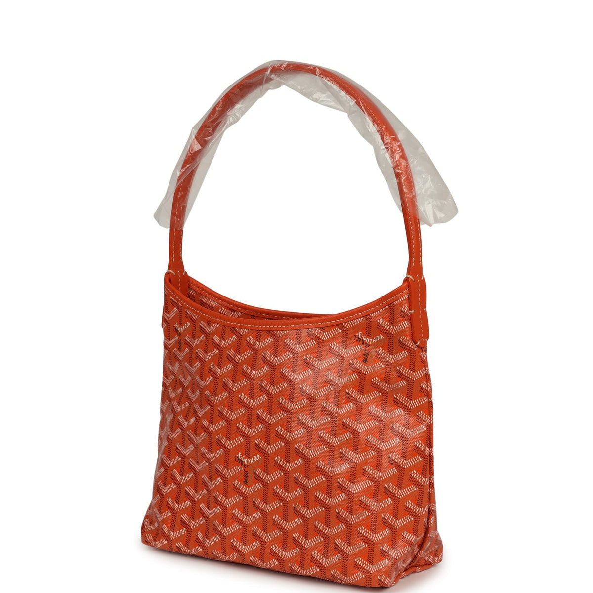Goyard Goyardine Orange Boheme Mini Hobo Bag Palladium Hardware