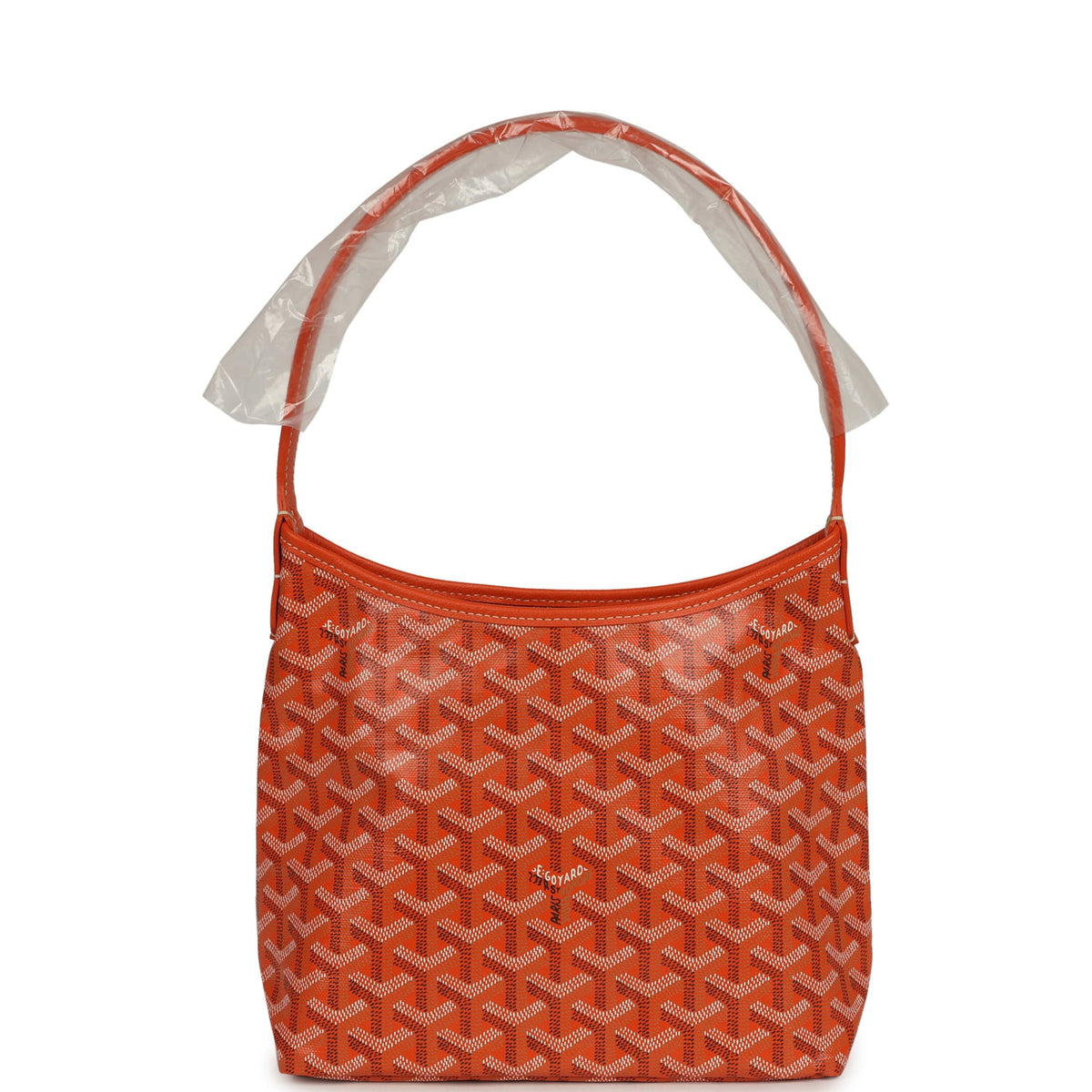 Goyard Goyardine Orange Boheme Mini Hobo Bag Palladium Hardware