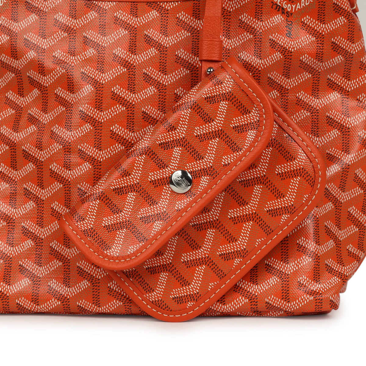 Goyard Goyardine Orange Boheme Mini Hobo Bag Palladium Hardware