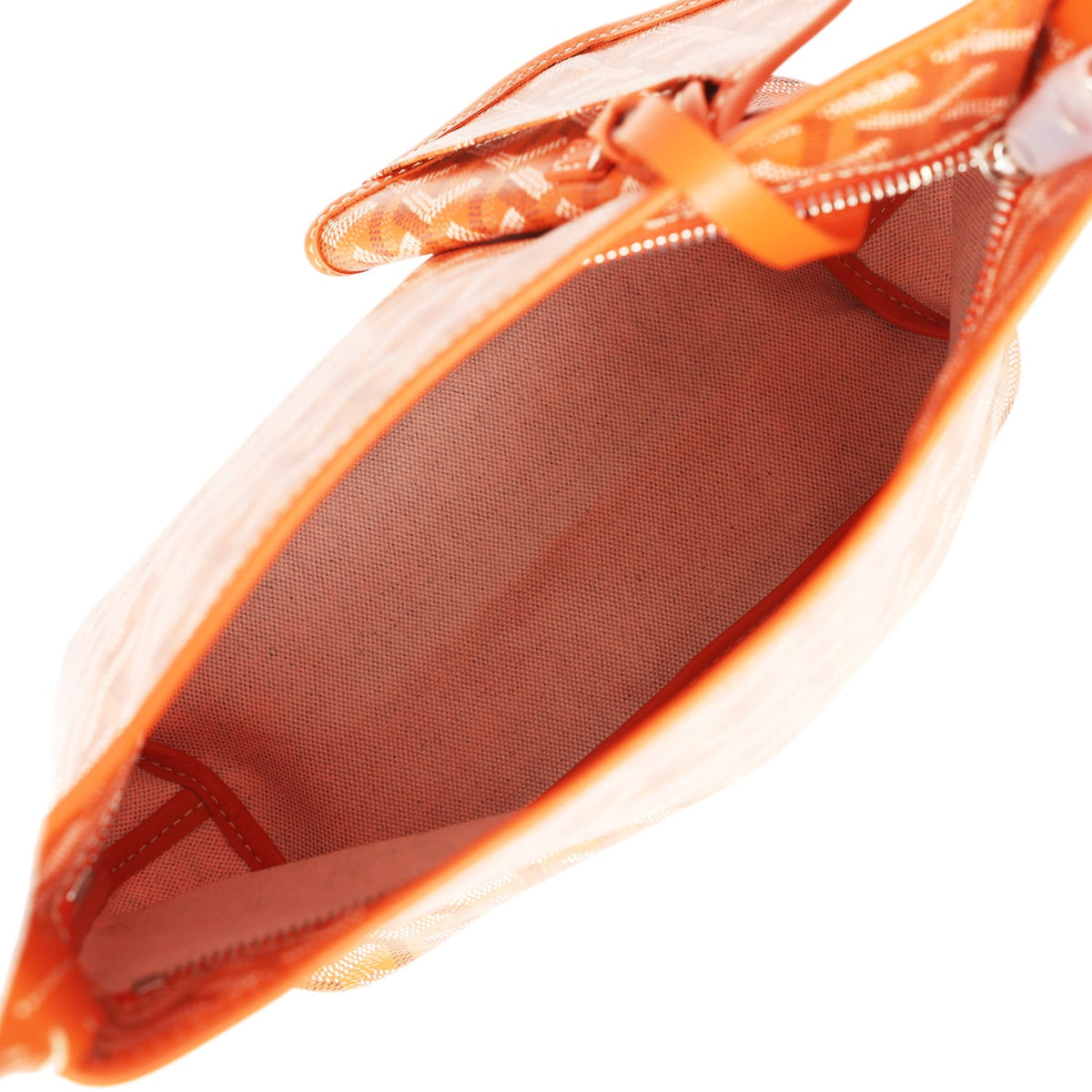 Goyard Goyardine Orange Boheme Mini Hobo Bag Palladium Hardware