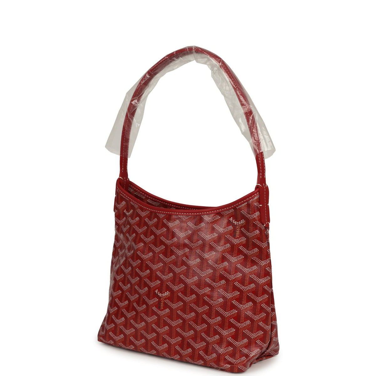 Goyard Goyardine Red Boheme Mini Hobo Bag Palladium Hardware