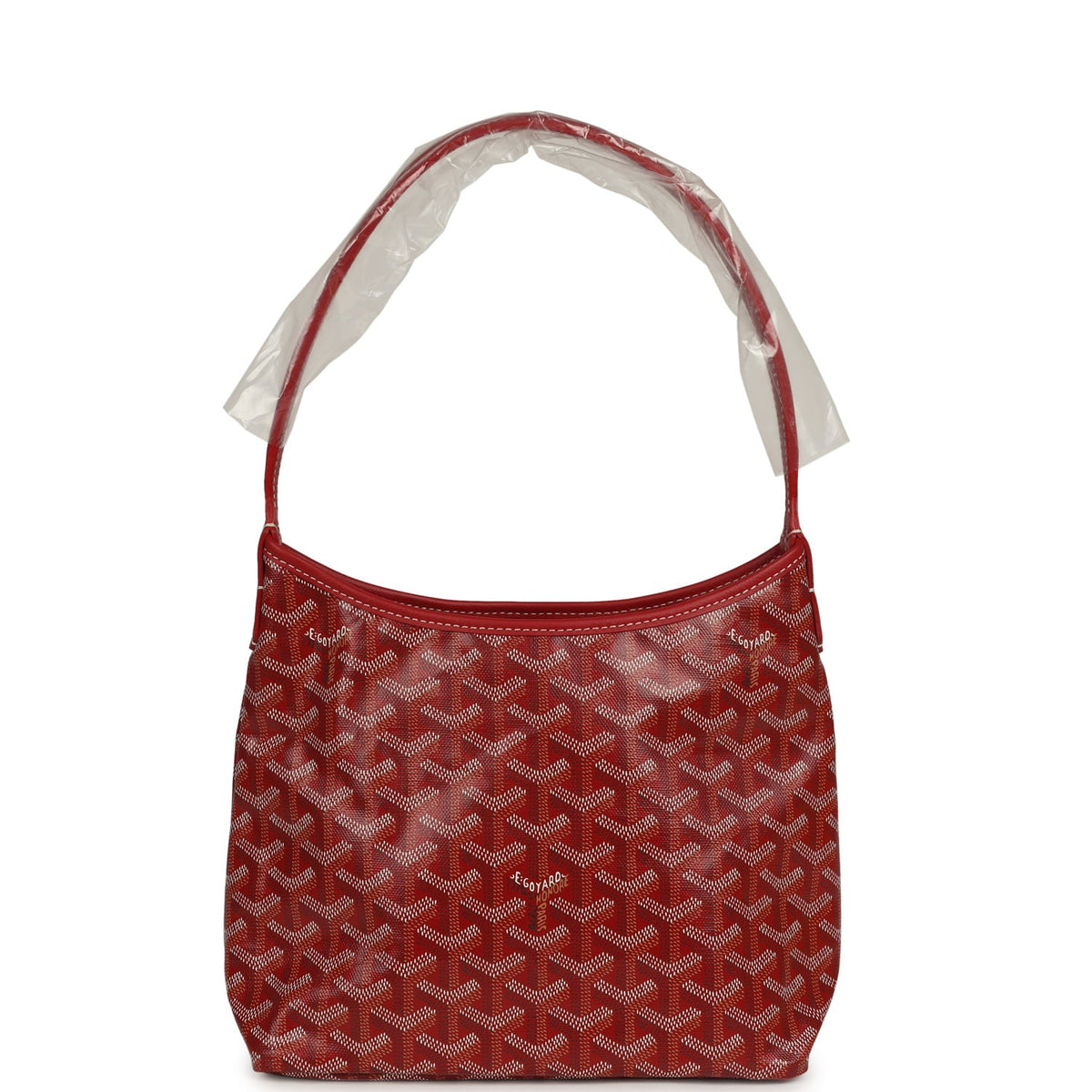 Goyard Goyardine Red Boheme Mini Hobo Bag Palladium Hardware