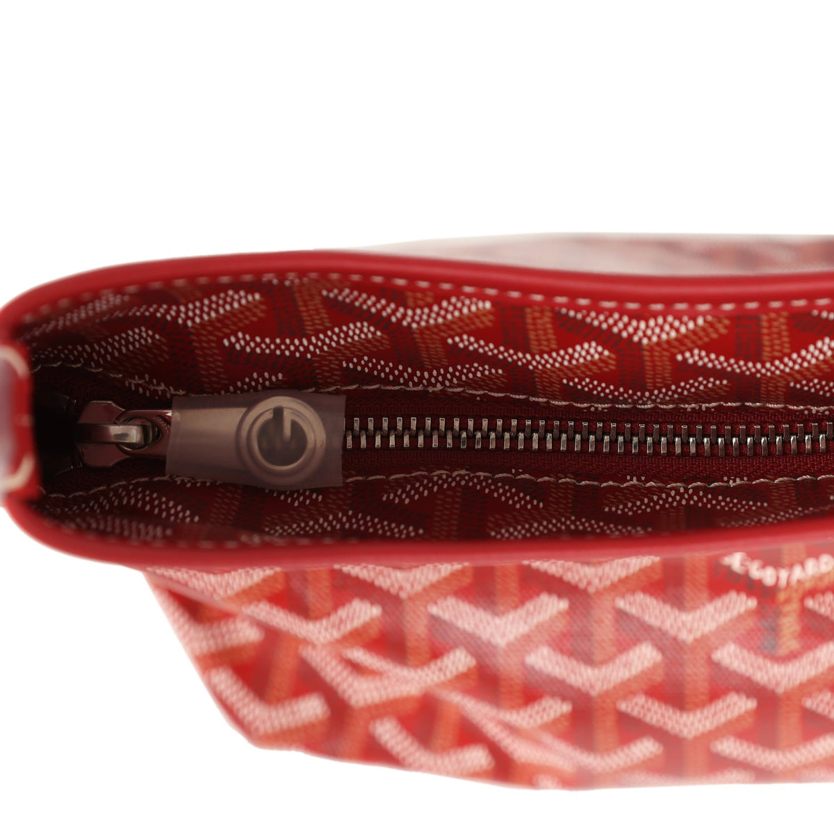 Goyard Goyardine Red Boheme Mini Hobo Bag Palladium Hardware
