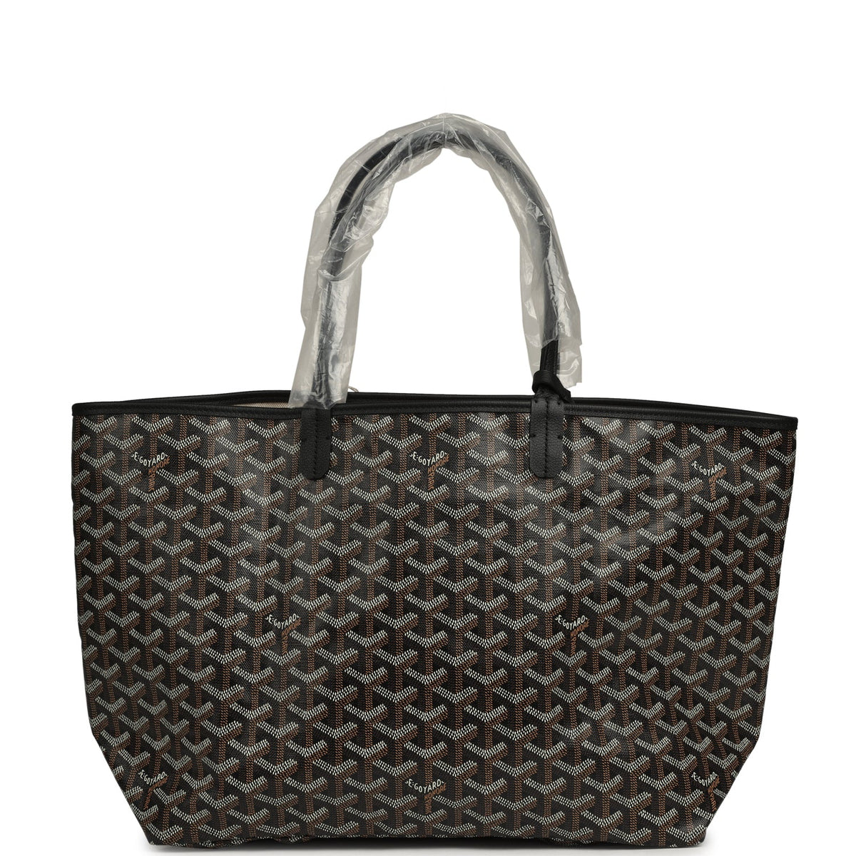 Goyard Goyardine Black Saint Louis PM Tote Bag Palladium Hardware