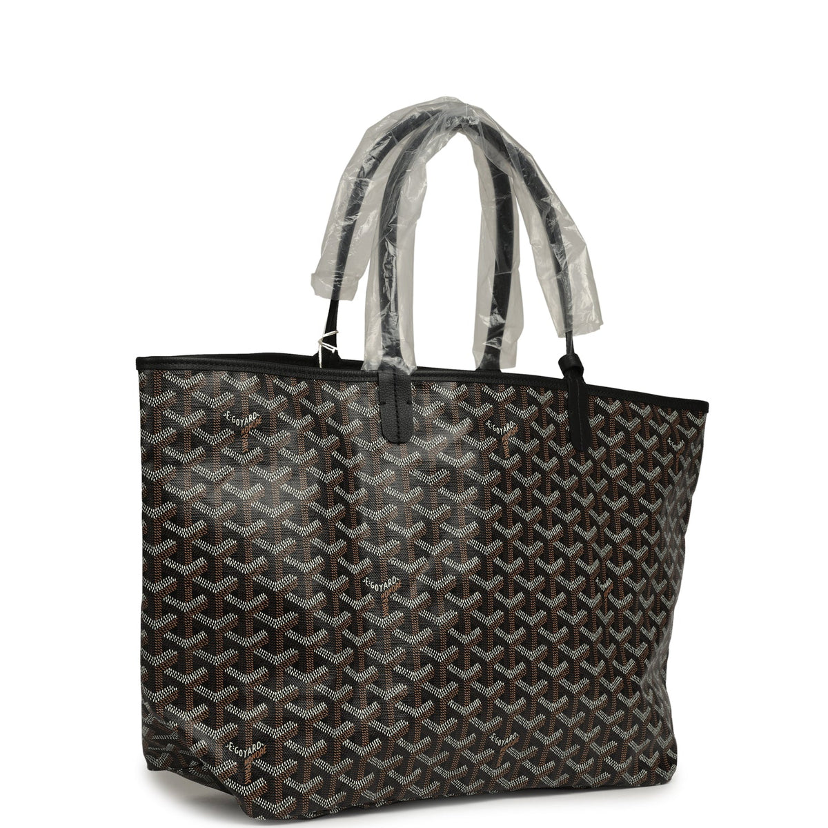 Goyard Goyardine Black Saint Louis PM Tote Bag Palladium Hardware