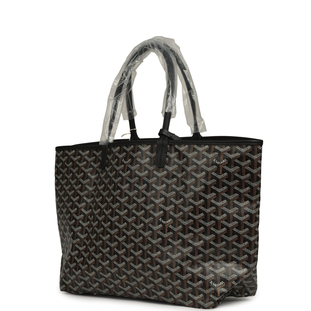 Goyard Goyardine Black Saint Louis PM Tote Bag Palladium Hardware
