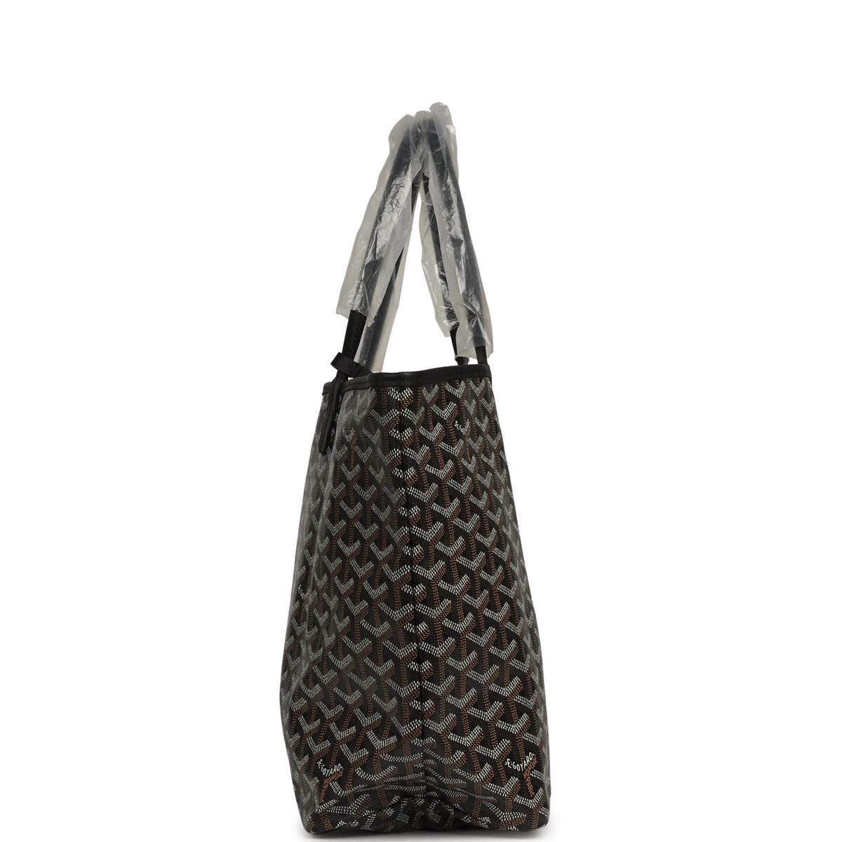 Goyard Goyardine Black Saint Louis PM Tote Bag Palladium Hardware