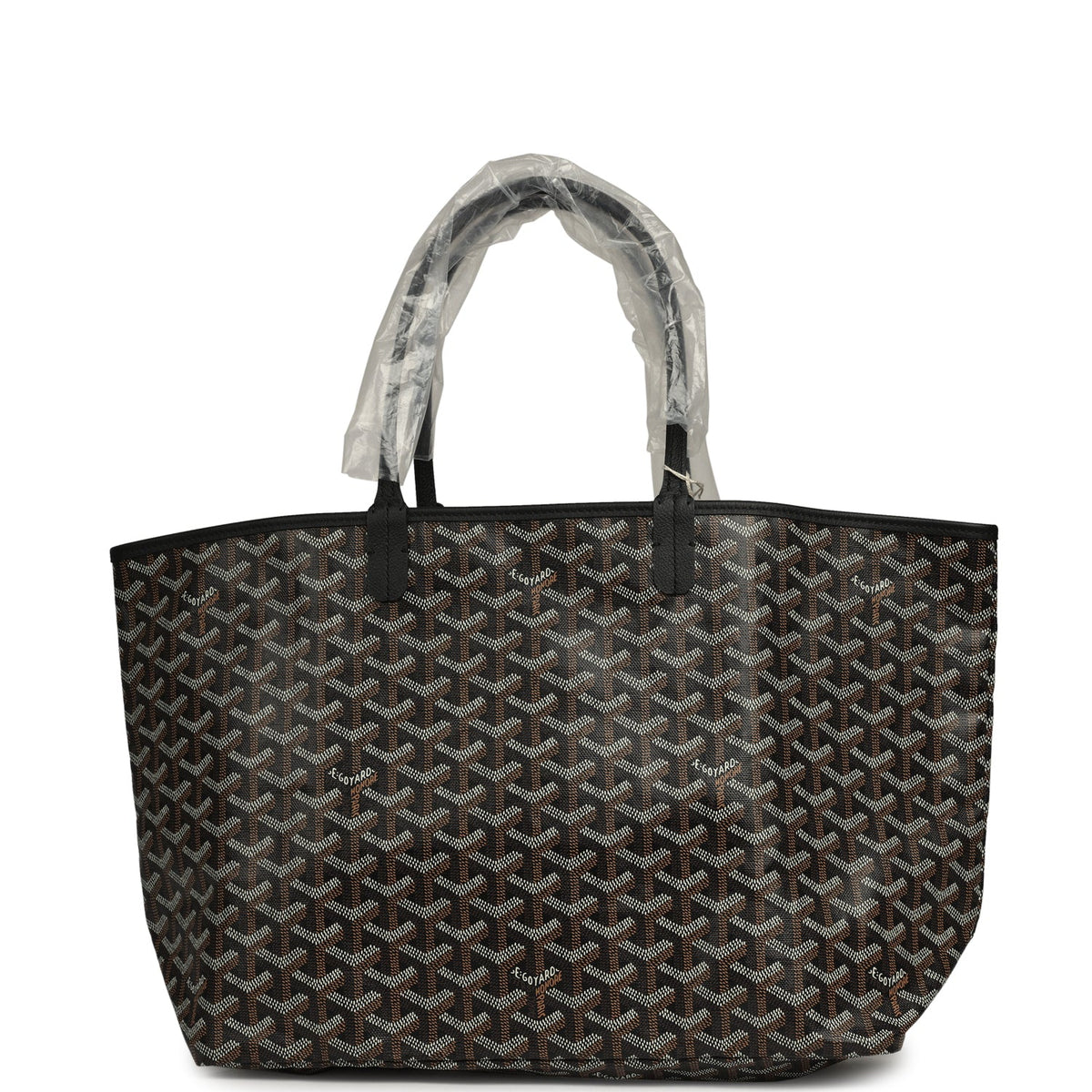 Goyard Goyardine Black Saint Louis PM Tote Bag Palladium Hardware