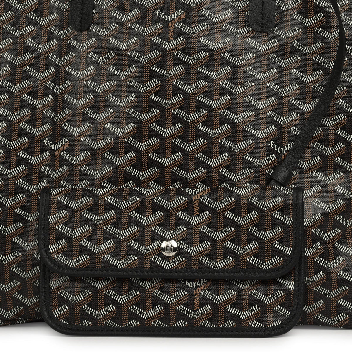 Goyard Goyardine Black Saint Louis PM Tote Bag Palladium Hardware