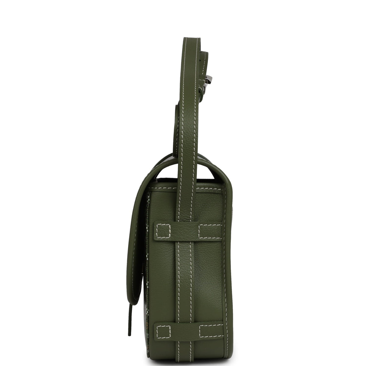 Goyard Goyardine Khaki Belvedere PM Palladium Hardware
