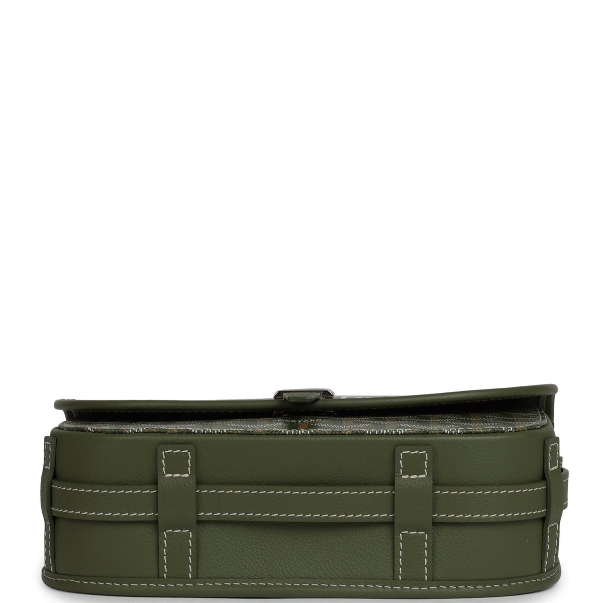 Goyard Goyardine Khaki Belvedere PM Palladium Hardware