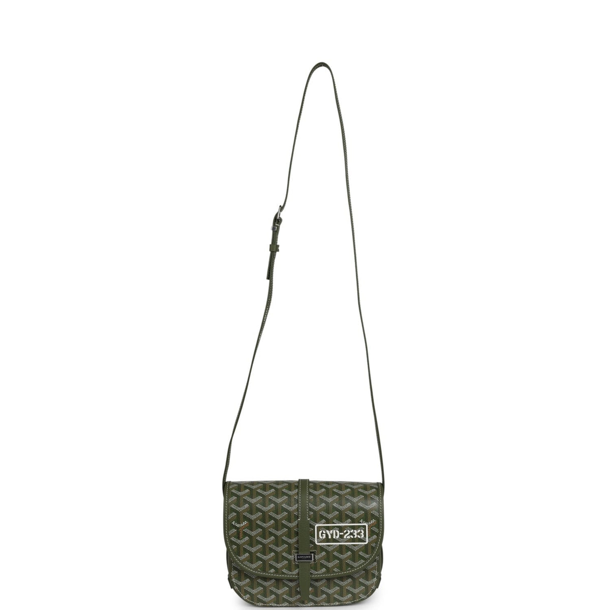Goyard Goyardine Khaki Belvedere PM Palladium Hardware
