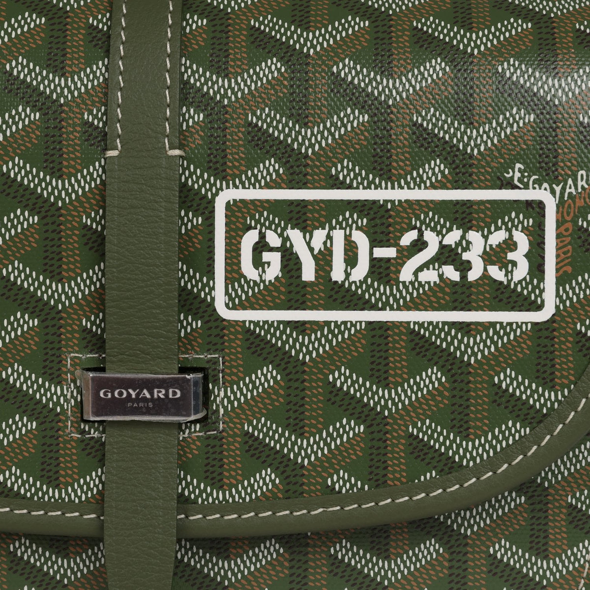 Goyard Goyardine Khaki Belvedere PM Palladium Hardware