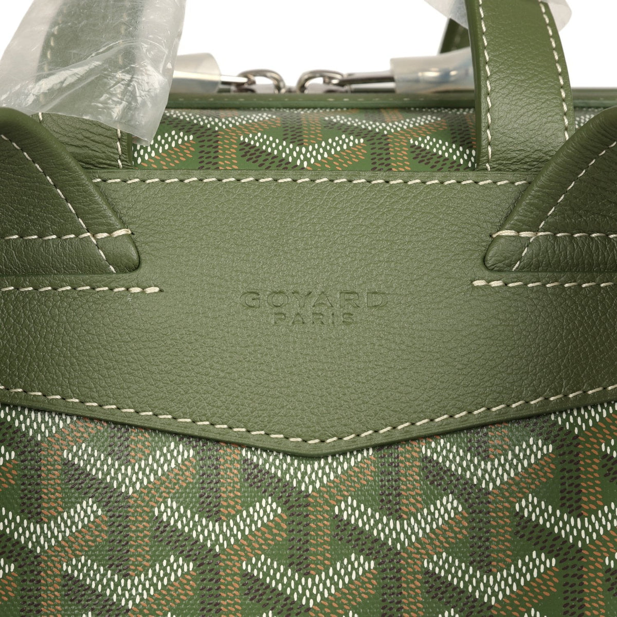 Goyard Goyardine Cisalpin Backpack Khaki Palladium Hardware