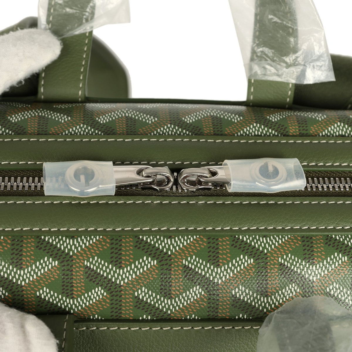 Goyard Goyardine Cisalpin Backpack Khaki Palladium Hardware