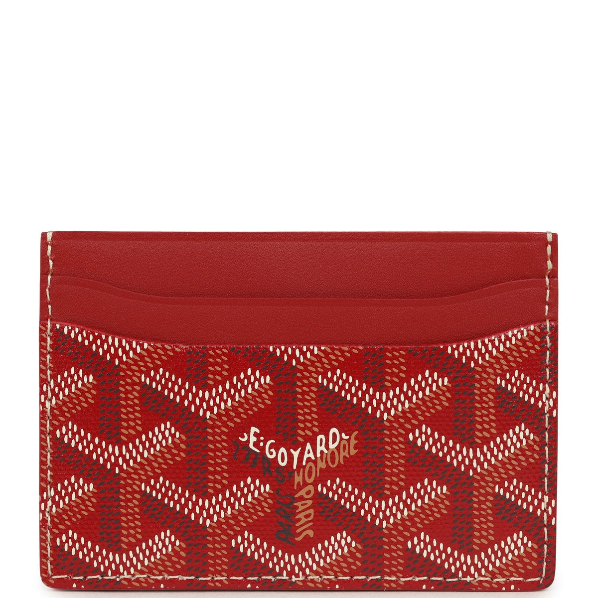 Goyard Goyardine Canvas Red Saint-Sulpice Card Wallet