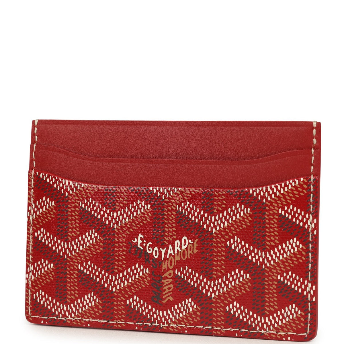 Goyard Goyardine Canvas Red Saint-Sulpice Card Wallet