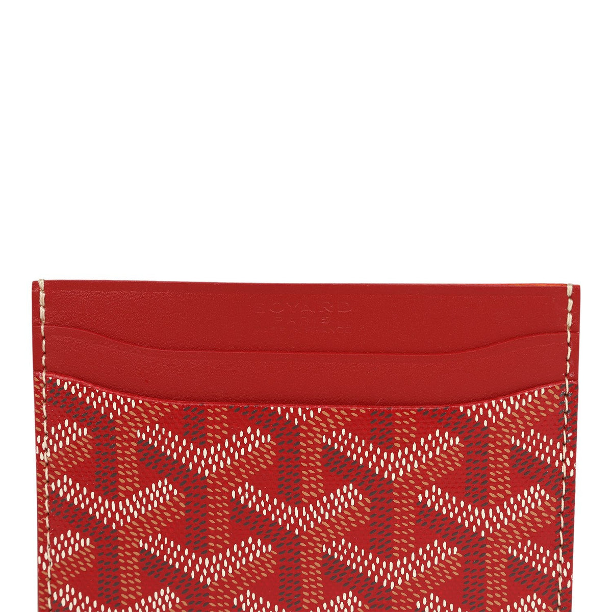 Goyard Goyardine Canvas Red Saint-Sulpice Card Wallet