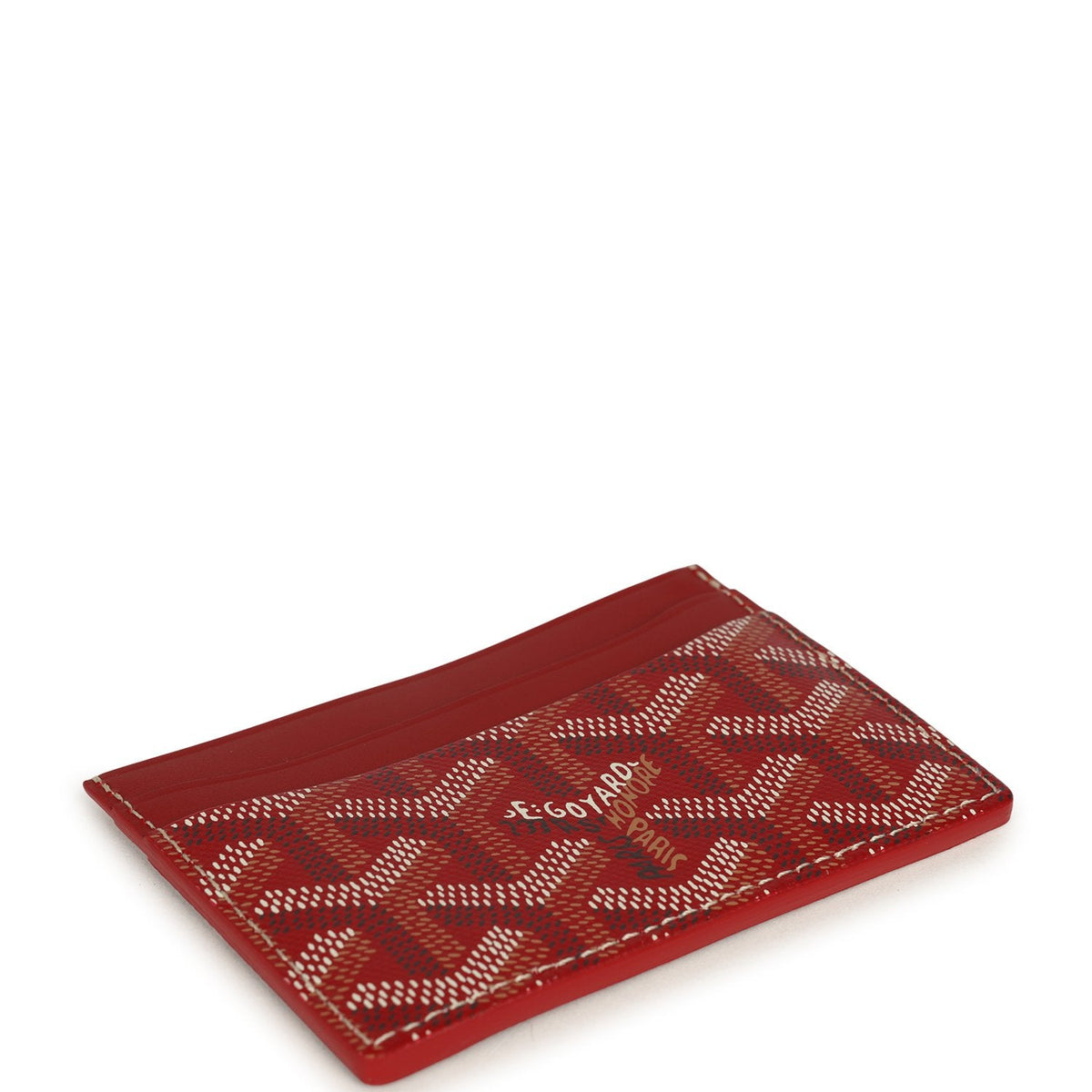 Goyard Goyardine Canvas Red Saint-Sulpice Card Wallet