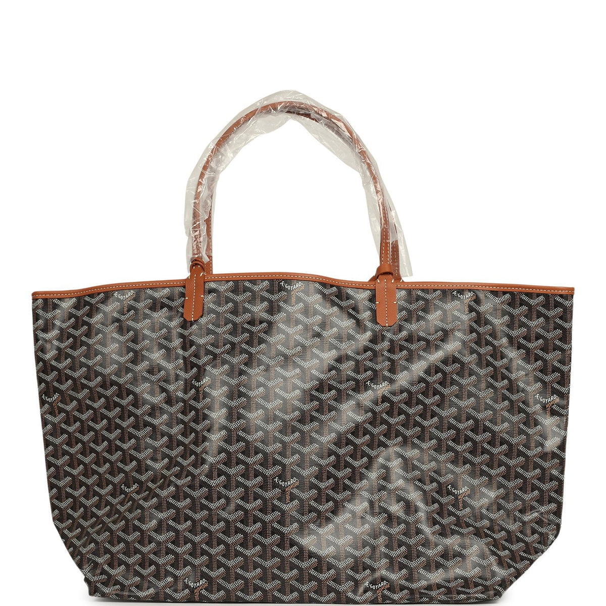 Goyard Goyardine Black and Brown Saint Louis GM Tote Bag Palladium Hardware