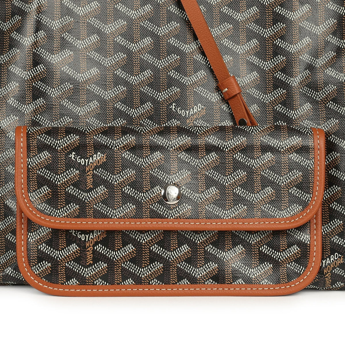 Goyard Goyardine Black and Brown Saint Louis GM Tote Bag Palladium Hardware