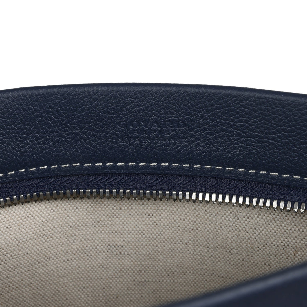 Goyard Goyardine Canvas Navy Blue Conti Pouch Palladium Hardware