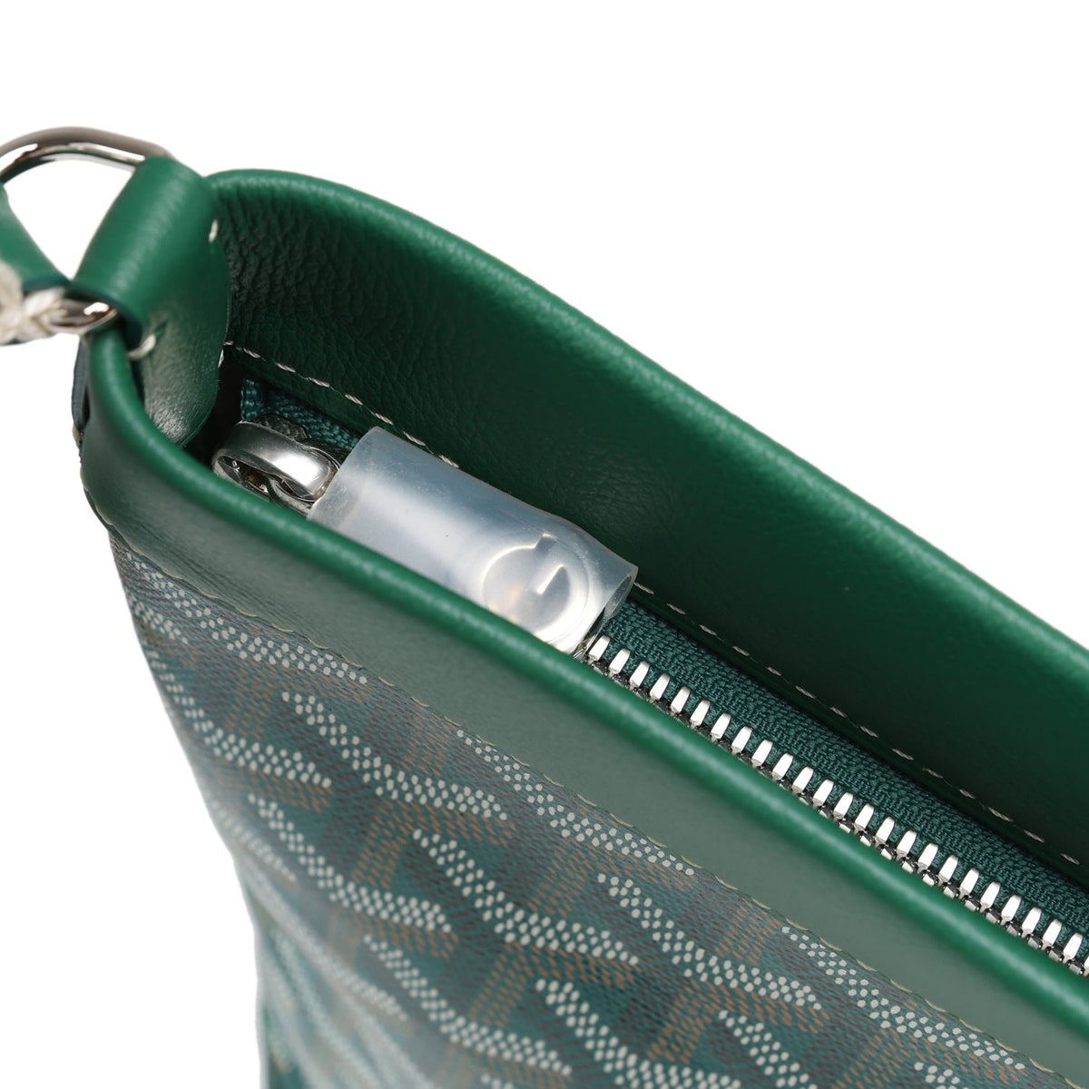Goyard Goyardine Canvas Green Conti Pouch Palladium Hardware