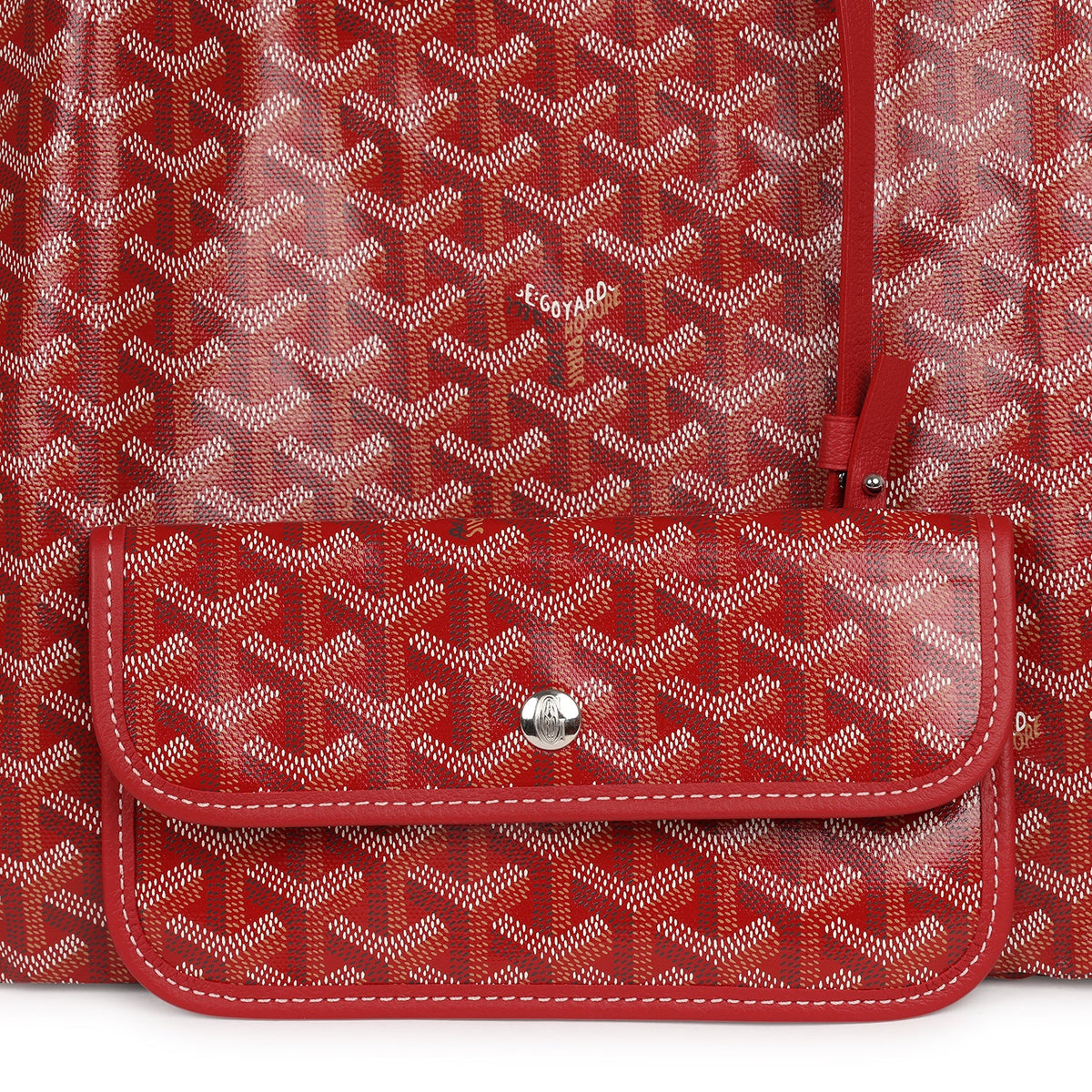 Goyard Goyardine Red Saint Louis GM Tote Palladium Hardware