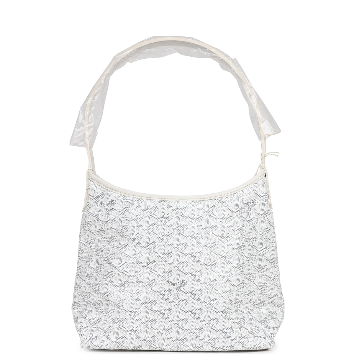 Goyard Goyardine White Boheme Mini Hobo Bag Palladium Hardware