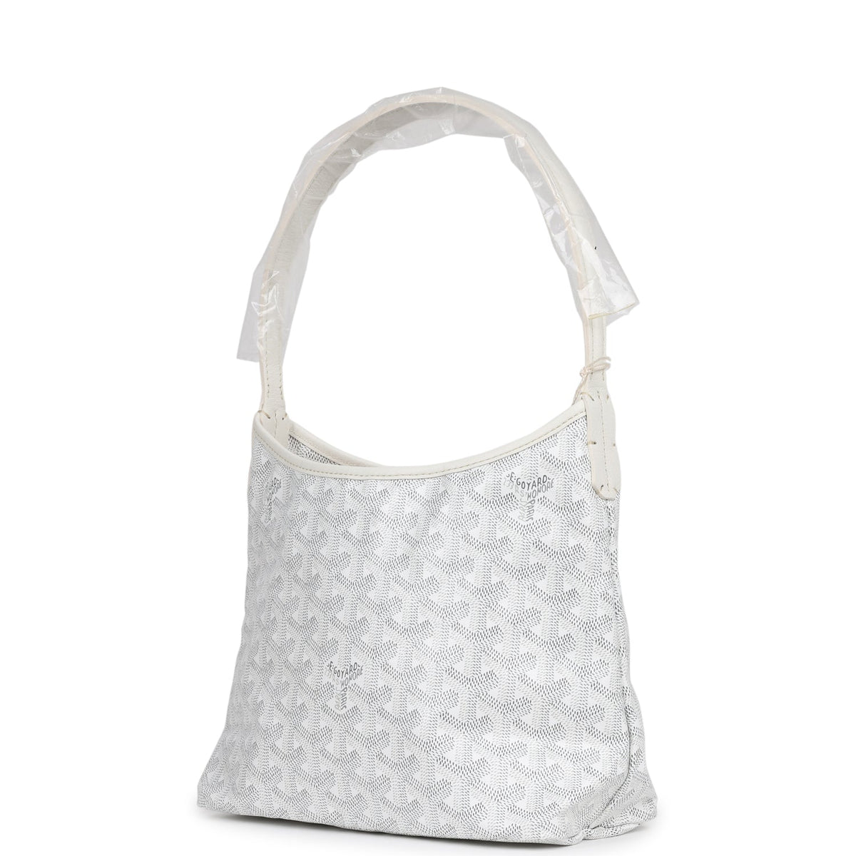 Goyard Goyardine White Boheme Mini Hobo Bag Palladium Hardware