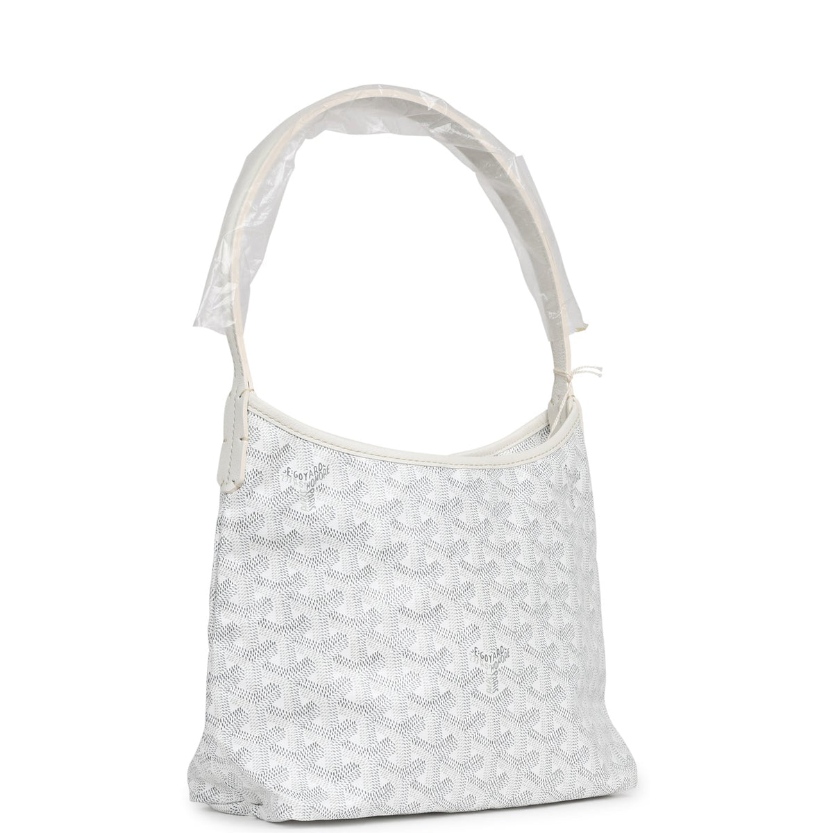 Goyard Goyardine White Boheme Mini Hobo Bag Palladium Hardware