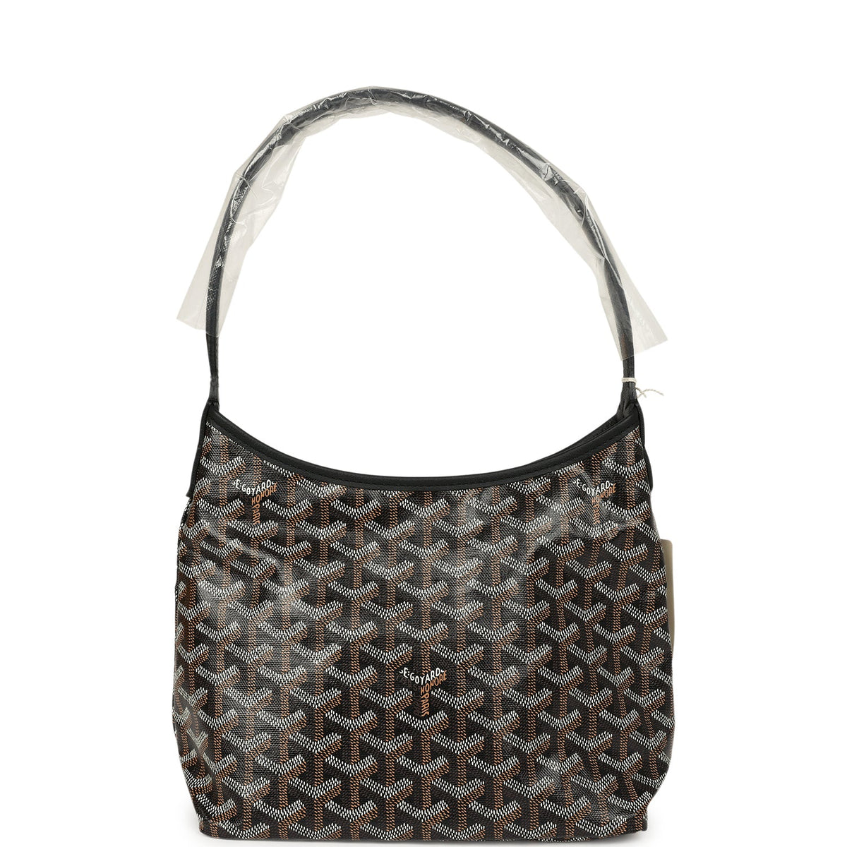 Goyard Goyardine Black Boheme Mini Hobo Bag Palladium Hardware