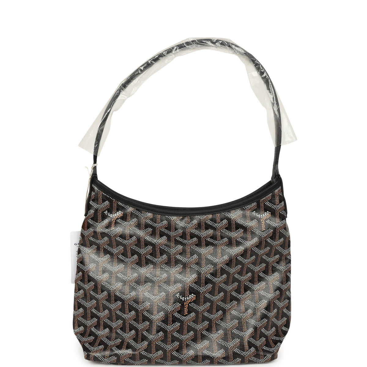 Goyard Goyardine Black Boheme Mini Hobo Bag Palladium Hardware