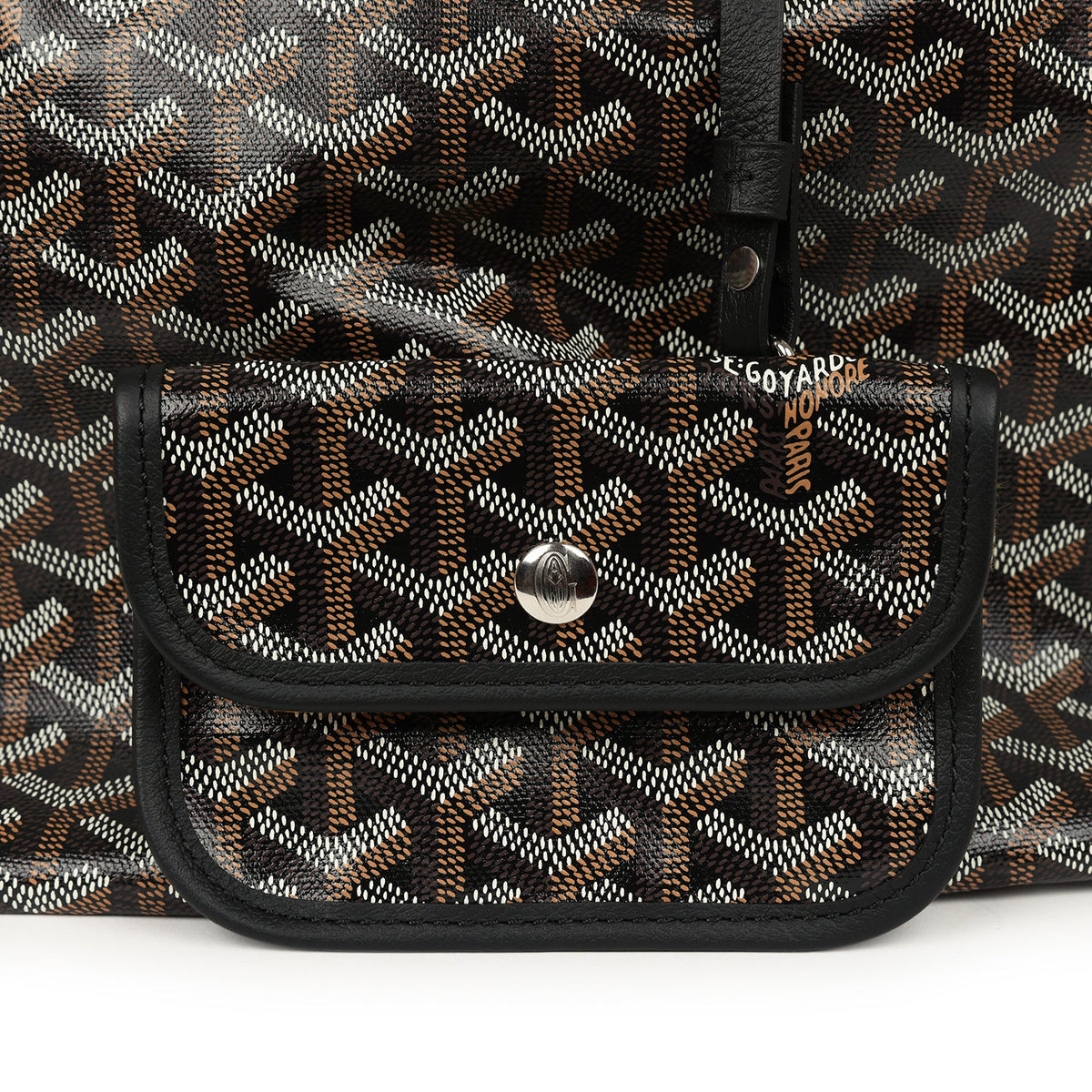 Goyard Goyardine Black Boheme Mini Hobo Bag Palladium Hardware