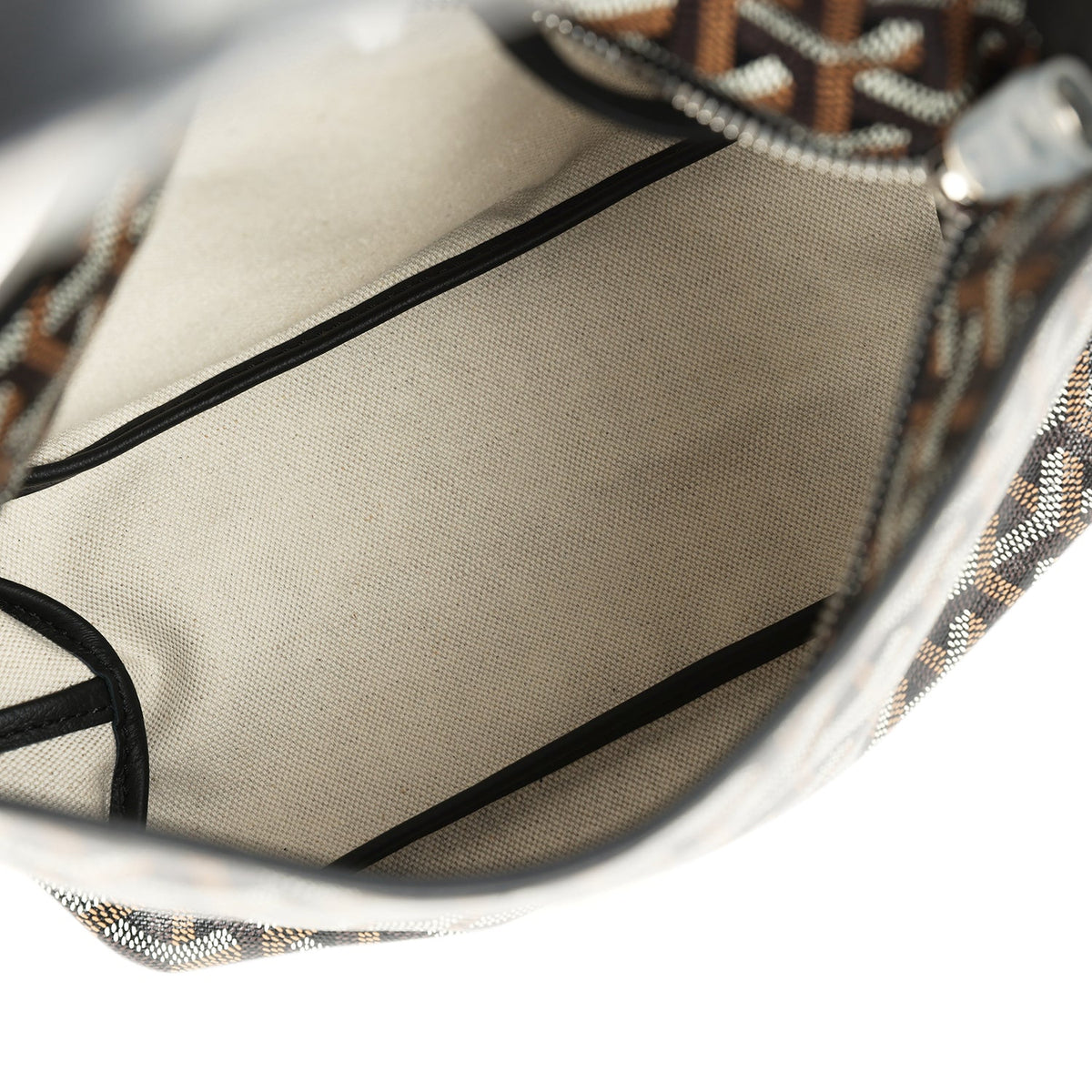 Goyard Goyardine Black Boheme Mini Hobo Bag Palladium Hardware